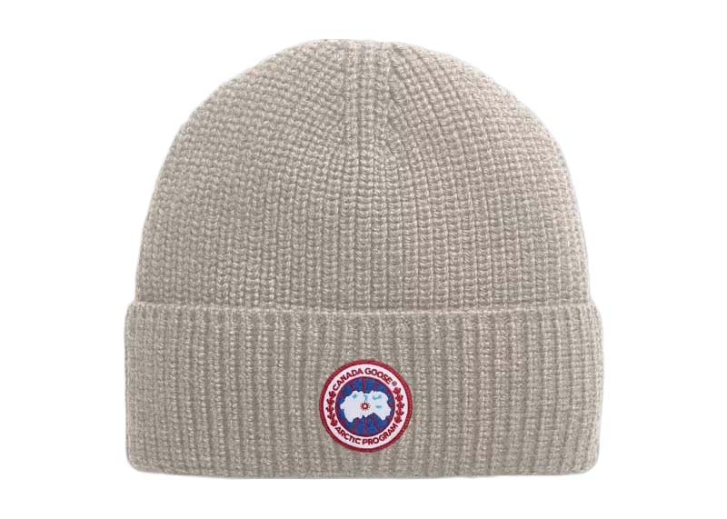 Pre-owned Canada Goose Rib Toque Beanie In Tan Heather In Brown
