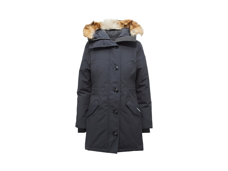 Canada Goose Rossclair Fur Parka Jacket Navy - US