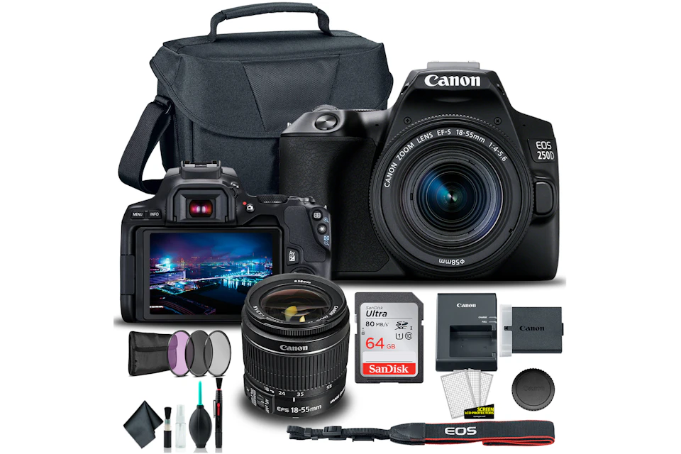 Canon EOS 2000D Rebel T7 DSLR Camera / 18-55mm Lens / 58mm Filters Bundle 2727C002AA_EDI_3STX