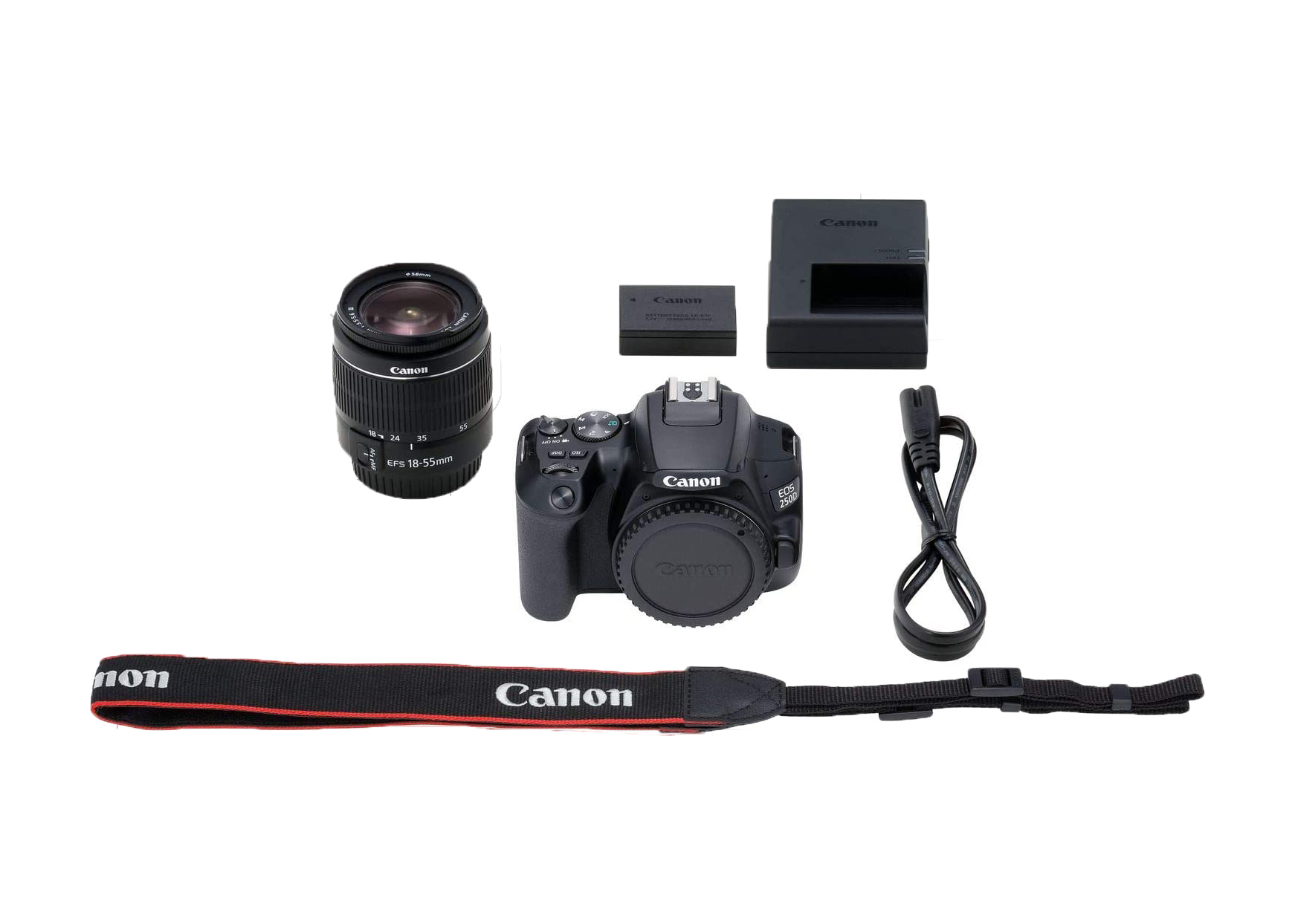 Canon EOS 250D Rebel SL3 DSLR Camera / 18-55mm Lens / Creative Filter Set /  EOS Camera Bag / Sandisk Ultra 64GB Card Bundle 3453C002AA_EDI_3STX