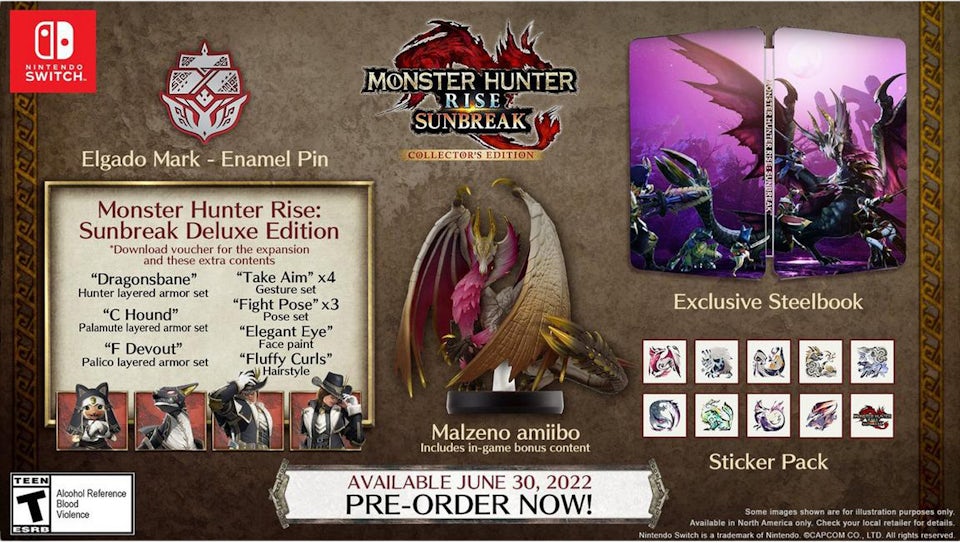 Bundle Game Capcom Sunbreak Video Nintendo Switch Edition - Rise: Collector\'s Monster Hunter US