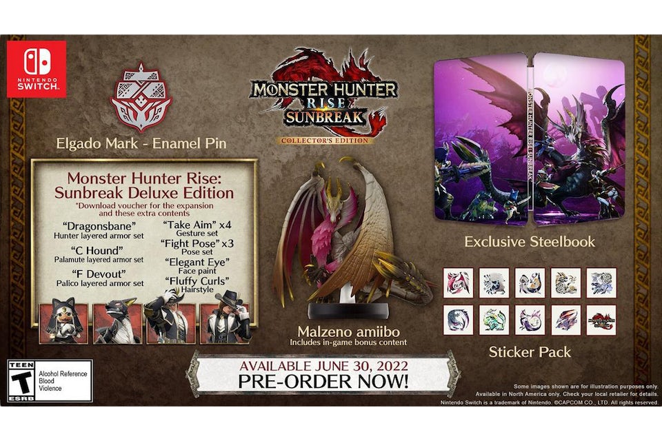 Capcom Nintendo Switch Monster Hunter Rise: Sunbreak Collector's Edition  Video Game Bundle - US