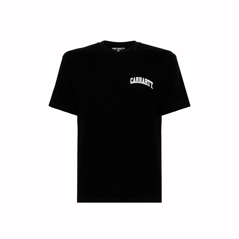 Pre-owned Carhartt Men's Wip University Script T-shirt In Black/white