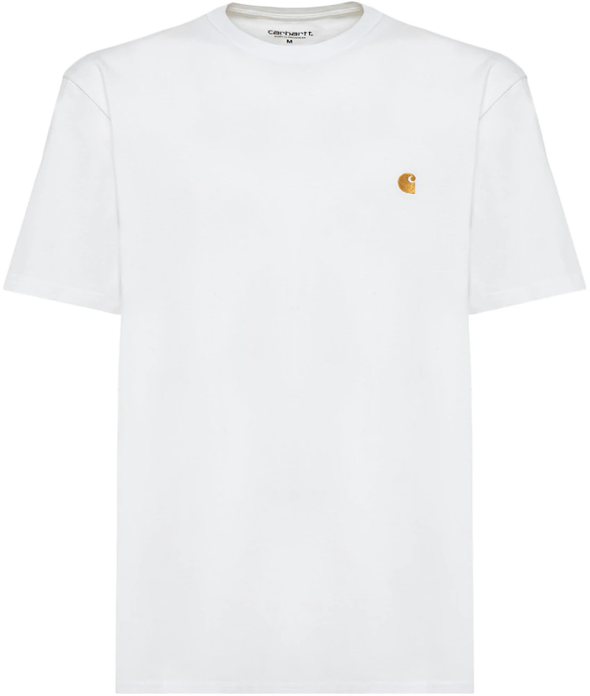 Carhartt WIP Chase Crew Neck T-Shirt White/Gold Men's - GB