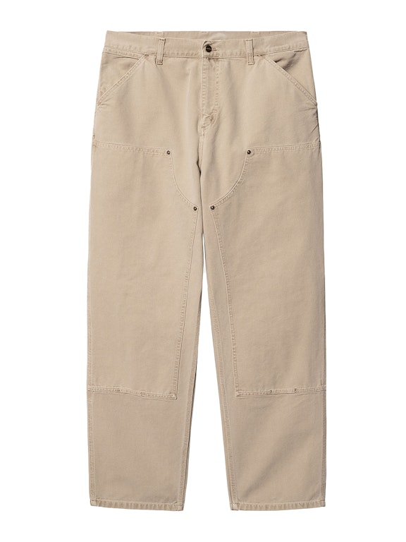 Pre-owned Carhartt Wip Double Knee Dearborn Canvas 12oz Relaxed Straight Fit Pants Dusty H Brown (faded)