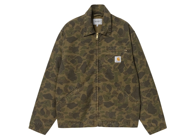 Pre-owned Carhartt Men's Wip Duck Camo Detroit Jacket/office In Green/office Green