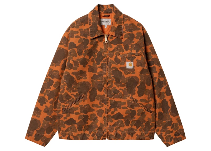 Pre-owned Carhartt Men's  Wip Duck Camo Detroit Jacket In Green/turmeric In Multi