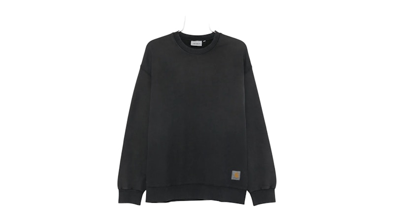 Pre-owned Carhartt Wip Hudson Chalk Wash Sweatshirt In Black