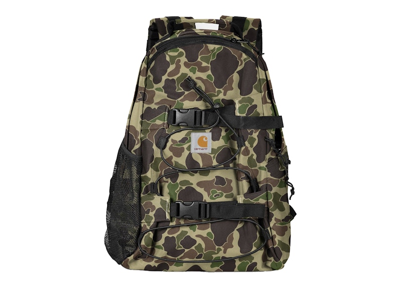 Pre-owned Carhartt Men's Wip Kickflip Backpack In Green Camo Duck