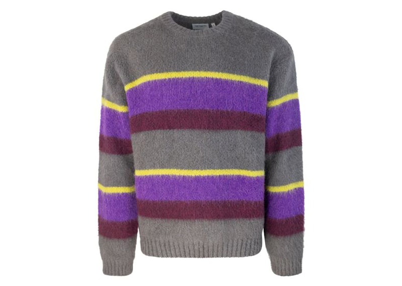 Pre-owned Carhartt Men's  Wip Maglione Merton Sundling Stripe Sweater In Aura