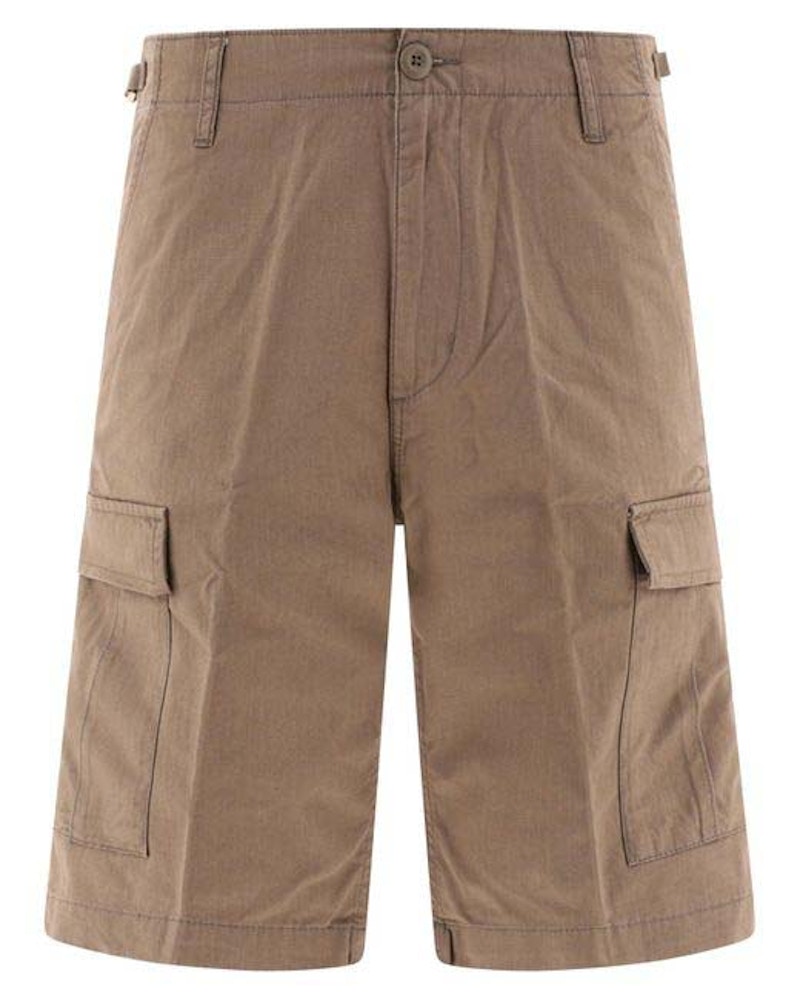 Pre-owned Carhartt Wip Men's Natural Cotton Bermuda Shorts In Brown