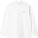 Carhartt WIP Mockneck Script Embroidery Long Sleeve T-Shirt White