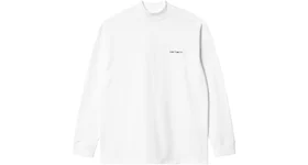 Carhartt WIP Mockneck Script Embroidery Long Sleeve T-Shirt White