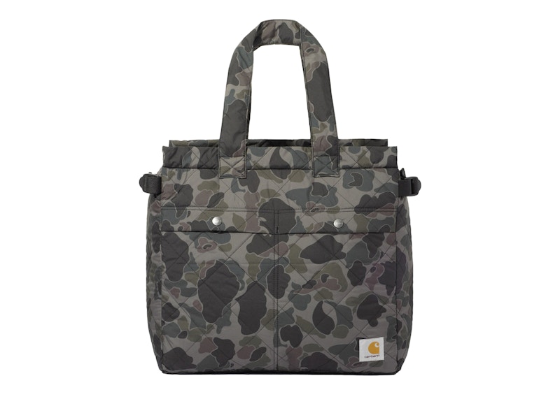 Pre-owned Carhartt Men's Wip Myton Travel Tote In Grey Camo Duck