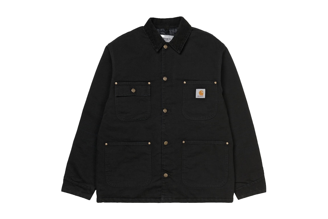 Pre-owned Carhartt Wip Og Chore Coat (winter) Jacket Black (aged Canvas)