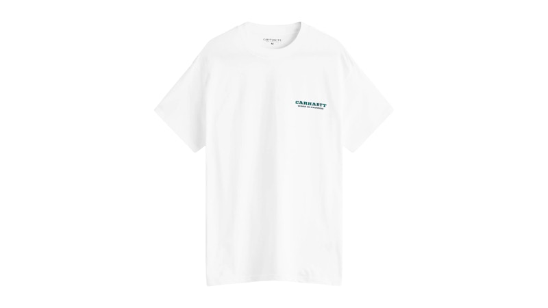 Pre-owned Carhartt Men's  Wip Runaway T-shirt In White/malachite In Multi