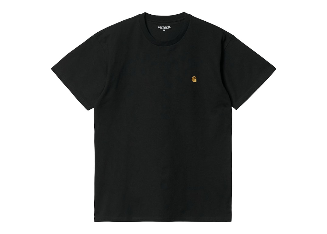 Pre-owned Carhartt Wip S/s Chase T-shirt Black/gold