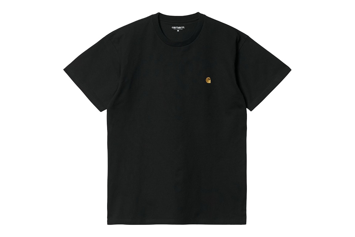 Pre-owned Carhartt Wip S/s Chase T-shirt Black/gold