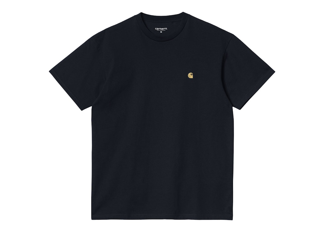 Pre-owned Carhartt Wip S/s Chase T-shirt Dark Navy/gold