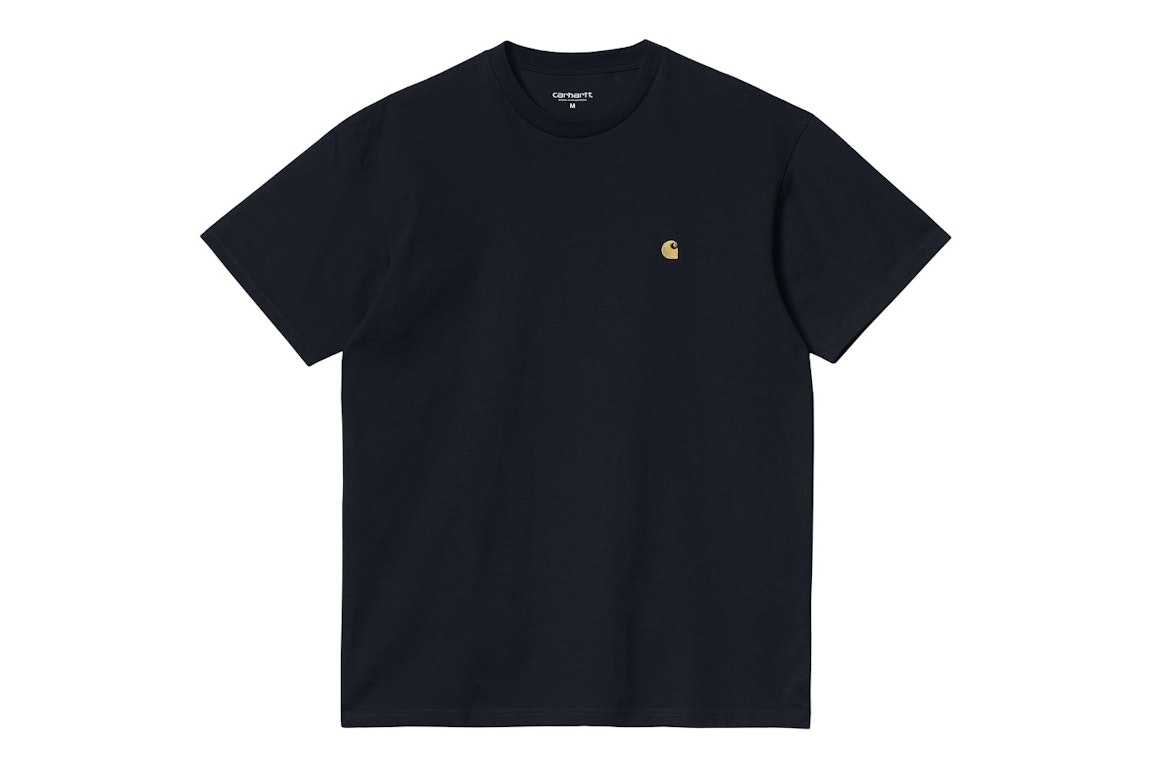 Pre-owned Carhartt Wip S/s Chase T-shirt Dark Navy/gold