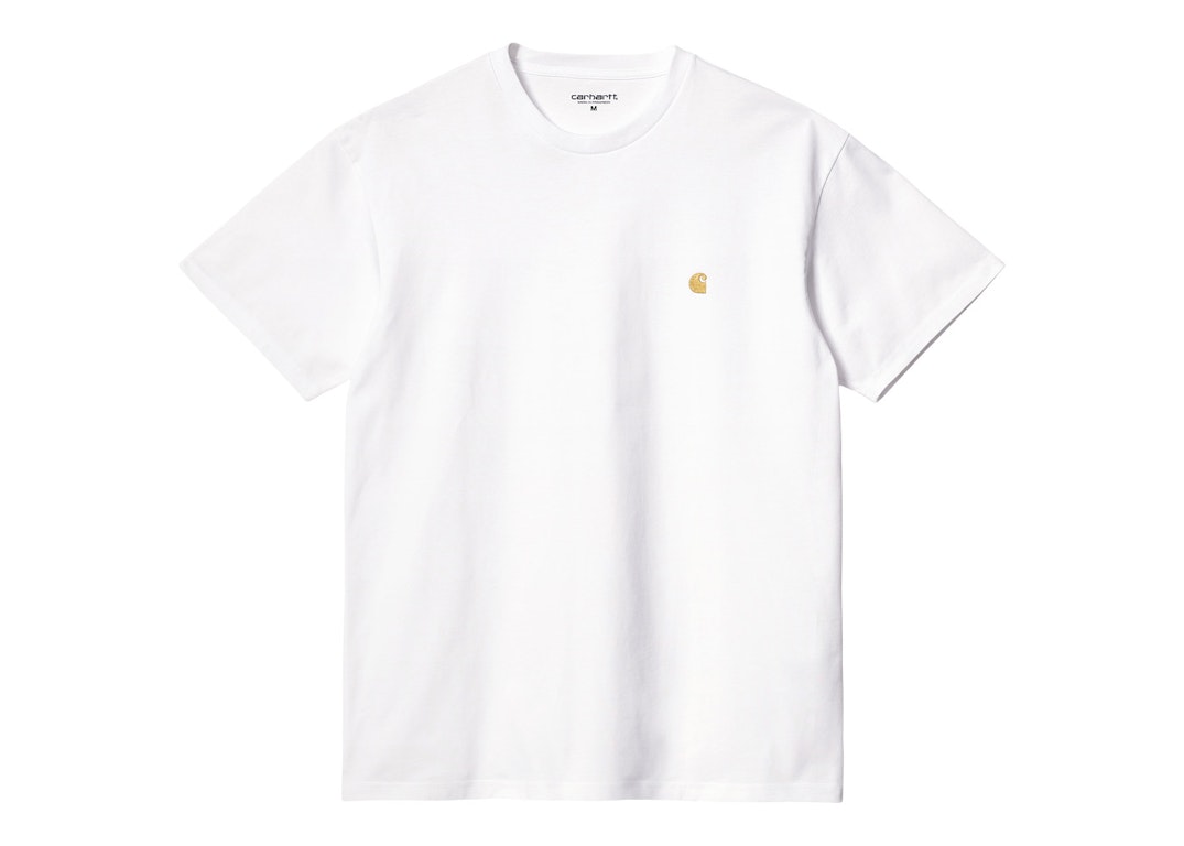 Pre-owned Carhartt Wip S/s Chase T-shirt White/gold