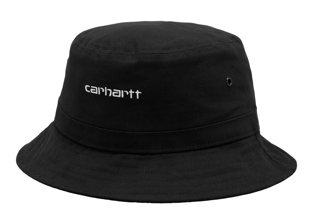 Pre-owned Carhartt Wip Script Bucket Hat Black/white