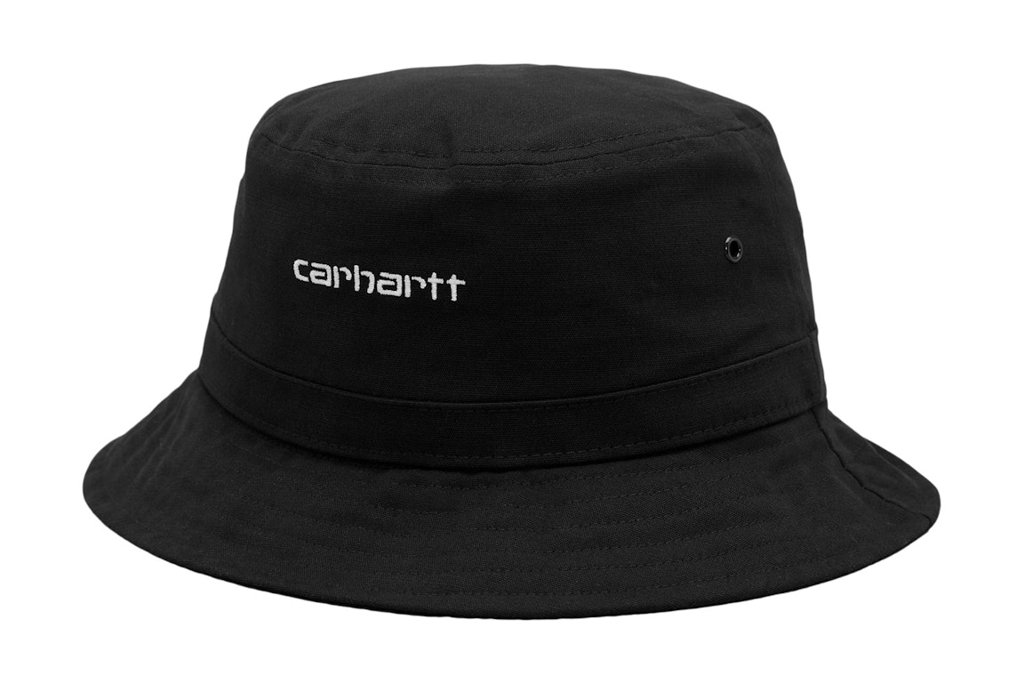 Pre-owned Carhartt Wip Script Bucket Hat Black/white