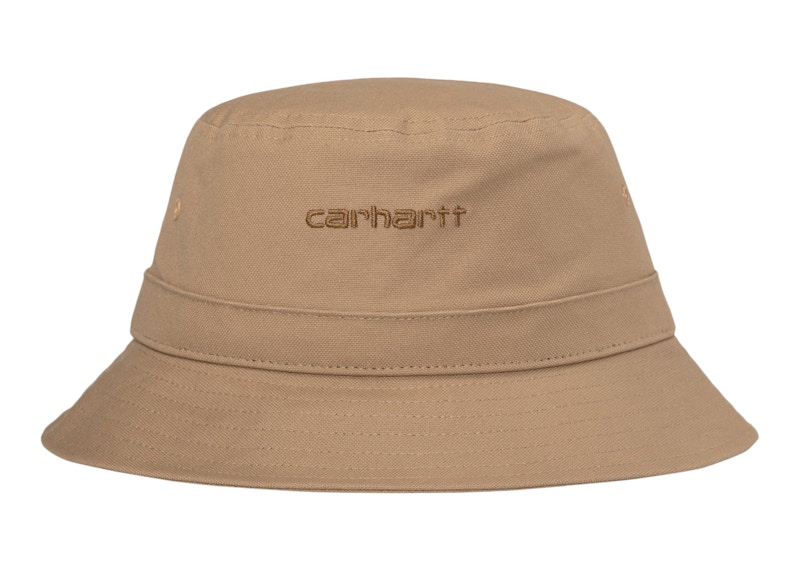 Pre-owned Carhartt Men's  Wip Script Bucket Hat In Nomad In Brown