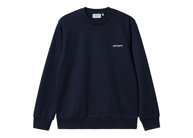 Carhartt WIP Script Embroidery Sweatshirt Dark Navy White Men s