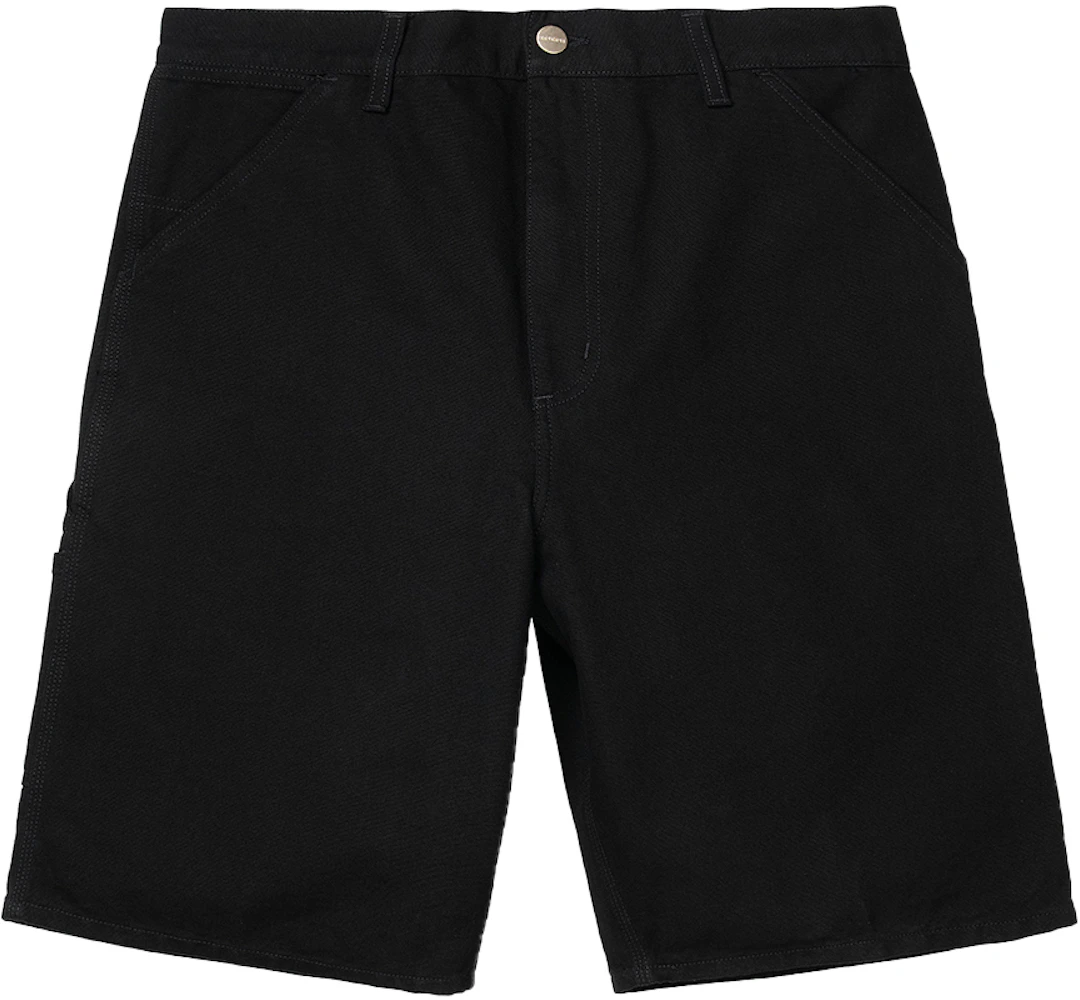 Carhartt WIP Single Knee Dearborn Canvas 12oz Relaxed Fit Shorts Black ...
