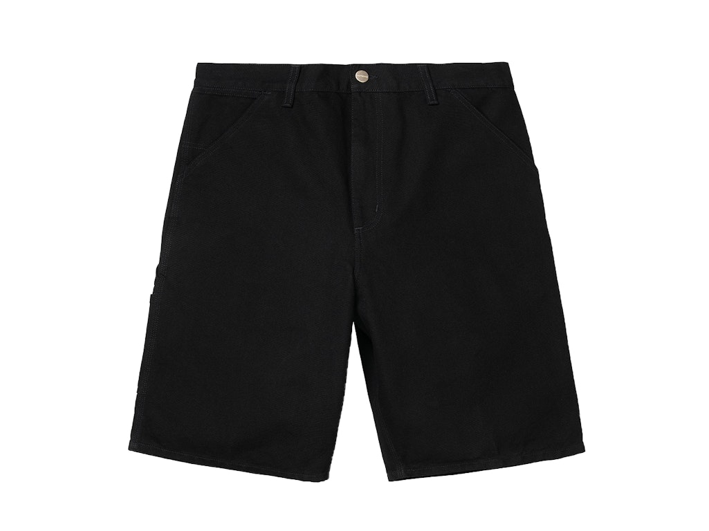 Pre-owned Carhartt Wip Single Knee Dearborn Canvas 12oz Relaxed Fit Shorts Black (rinsed)