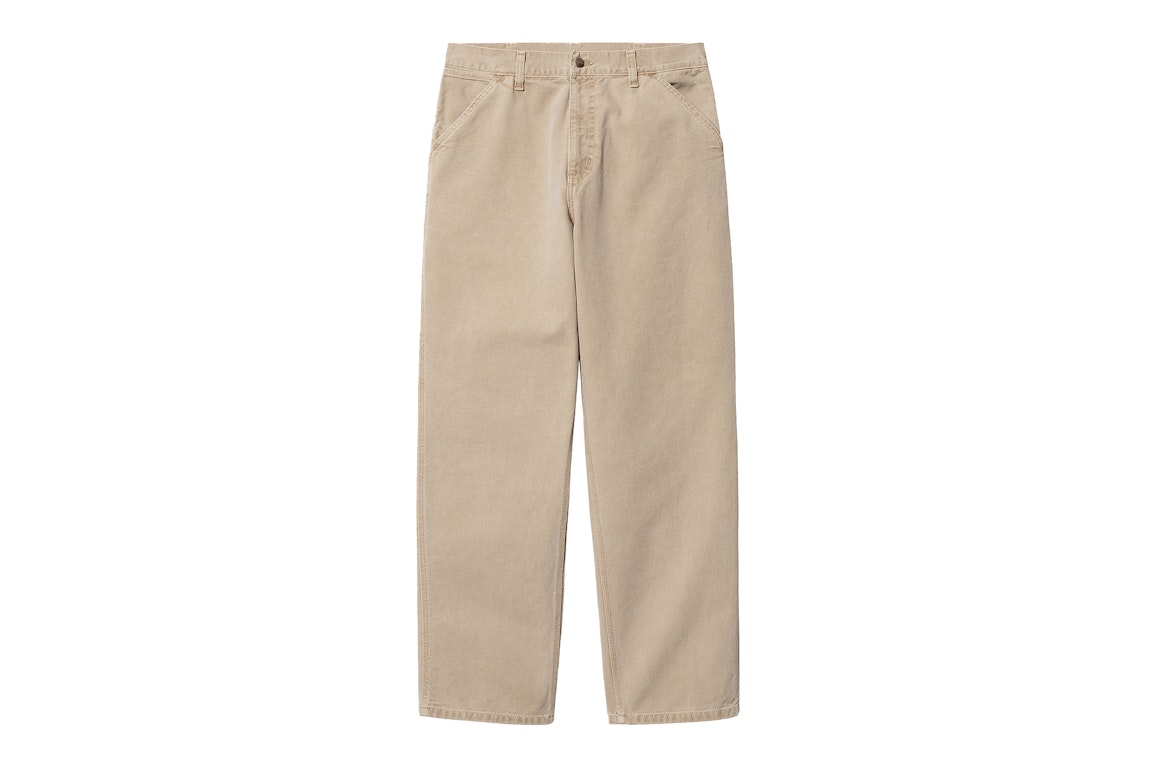 Pre-owned Carhartt Wip Single Knee Dearborn Canvas 12oz Relaxed Straight Fit Pants Dusty H Brown (faded)
