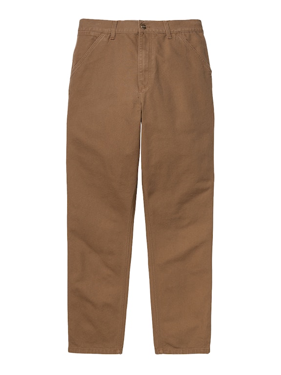 Pre-owned Carhartt Wip Single Knee Dearborn Canvas 12oz Relaxed Straight Fit Pants Hamilton Brown (rinsed)