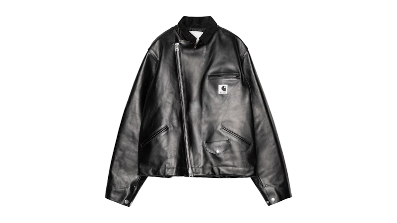 シュン 25AW SACAI LEATHER JACKET BLACK 3 Carhartt WIP x sacai Leather Jacket Sacai Black Men's - FW25