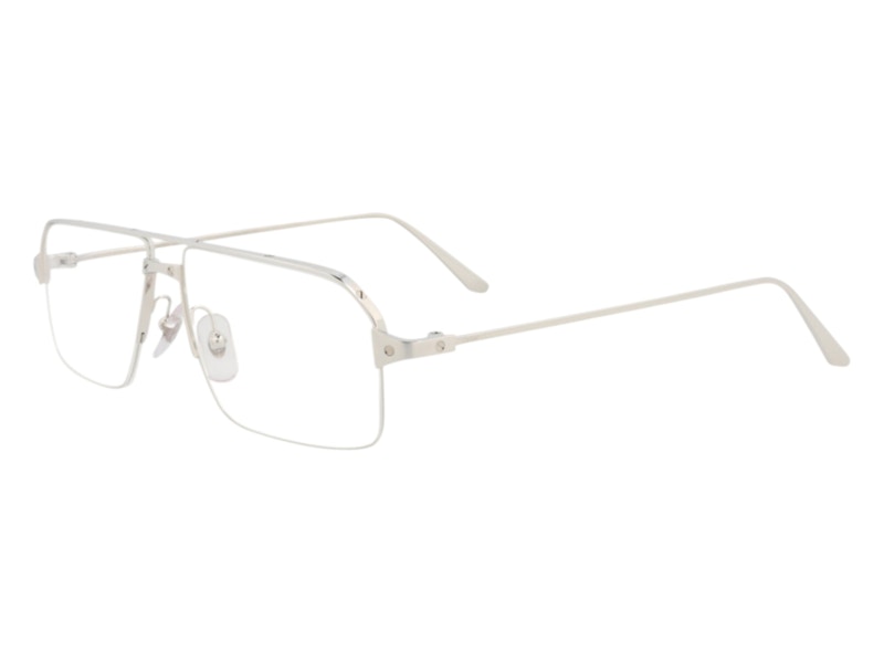 Cartier Aviator Eyeglasses Silver Silver Transparent