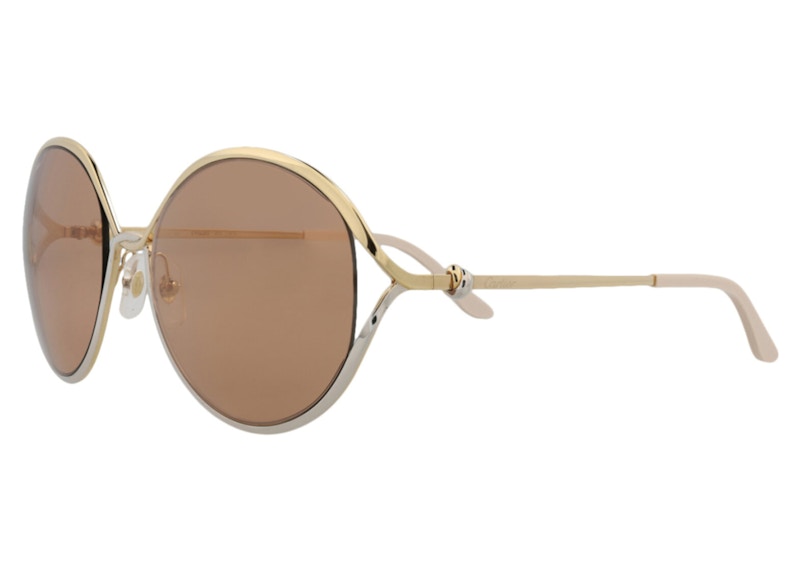 Cartier Round Sunglasses Gold/Gold/Brown (CT0226S-30008370