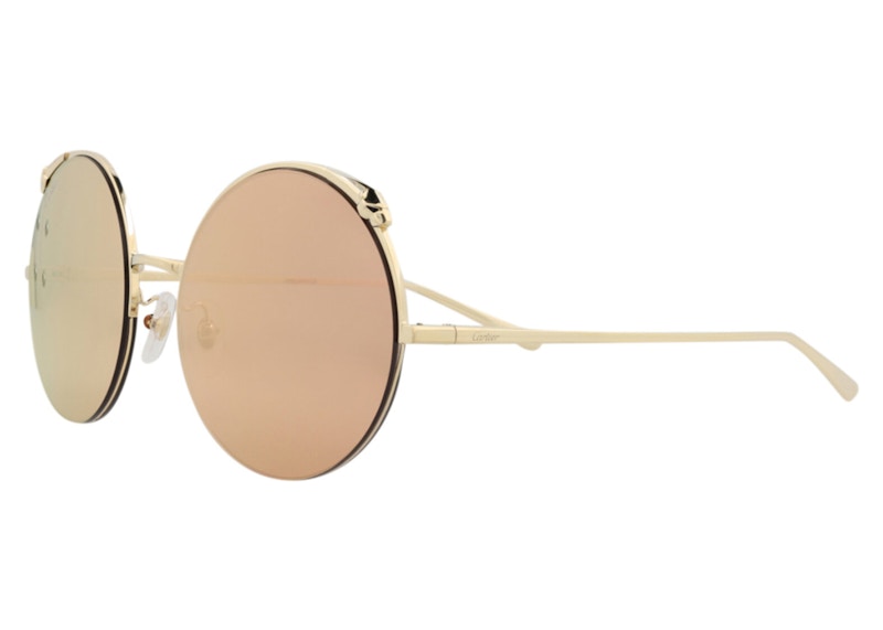 Pre-owned Cartier Women's Round Sunglasses/ (ct0149s30003051003) (ct0149s In Gold/gold (ct0149s