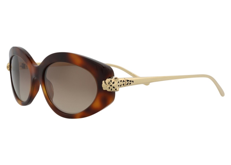 サングラス Cartier Cartier - CT0245SK - 002 havana gold brown CARTIER Havana/Gold Lens 56-140MM Unisex Eyeglasses CT0075O