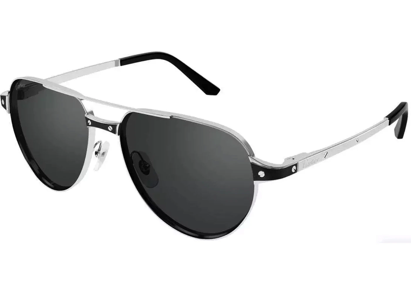 Cartier Santos De Cartier Sunglasses Silver (CT0355S-001) in Metal - US