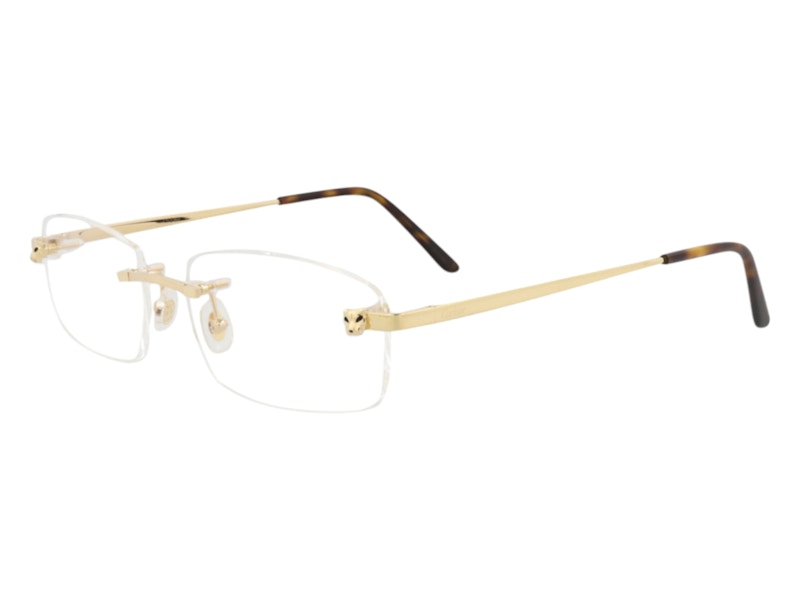 Cartier Square Eyeglasses Gold Gold Transparent (CT0136O