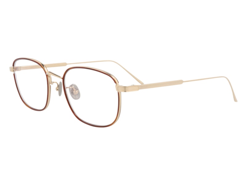 Cartier Square Eyeglasses Gold Gold Transparent (CT0260O