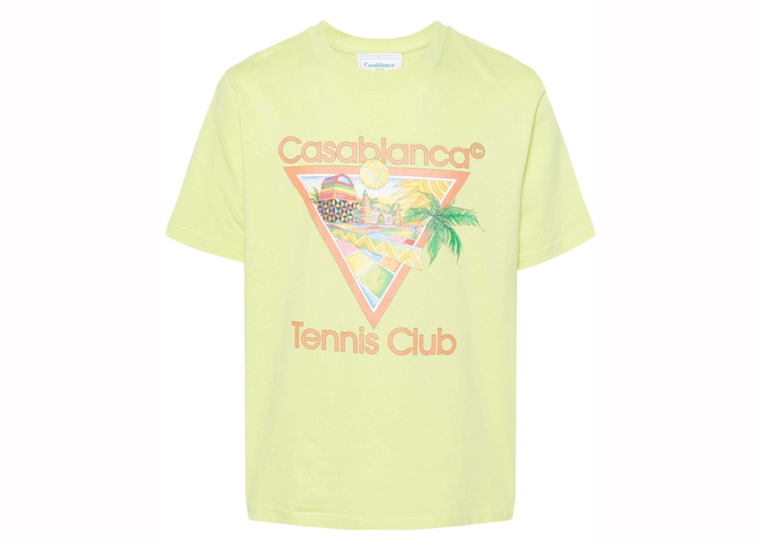 Pre-owned Casablanca Afro Cubism Tennis Club T-shirt Green/multicolor