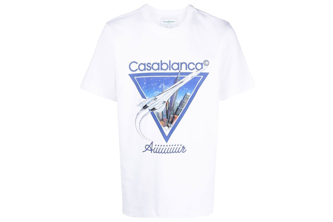 Pre-owned Casablanca Aiiiiir Printed T-shirt White/multi