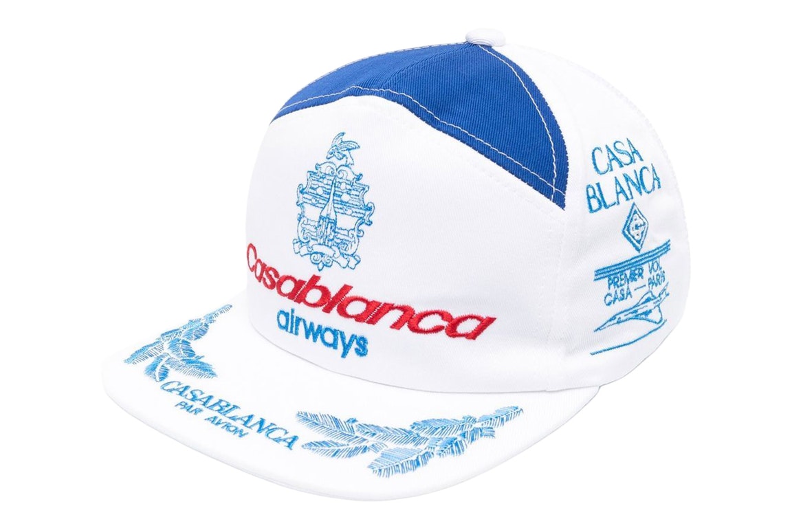 Pre-owned Casablanca Airways Embroidered Cap White/blue/red