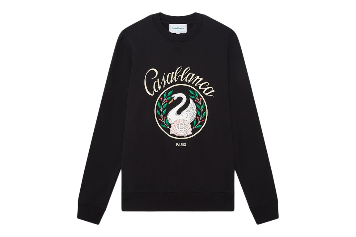 Pre-owned Casablanca Black Emblem De Cygne Sweatshirt Black/multi