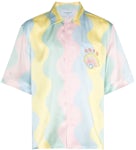 Casablanca Casa Shell Wave Short Sleeve Silk Shirt Multicolor