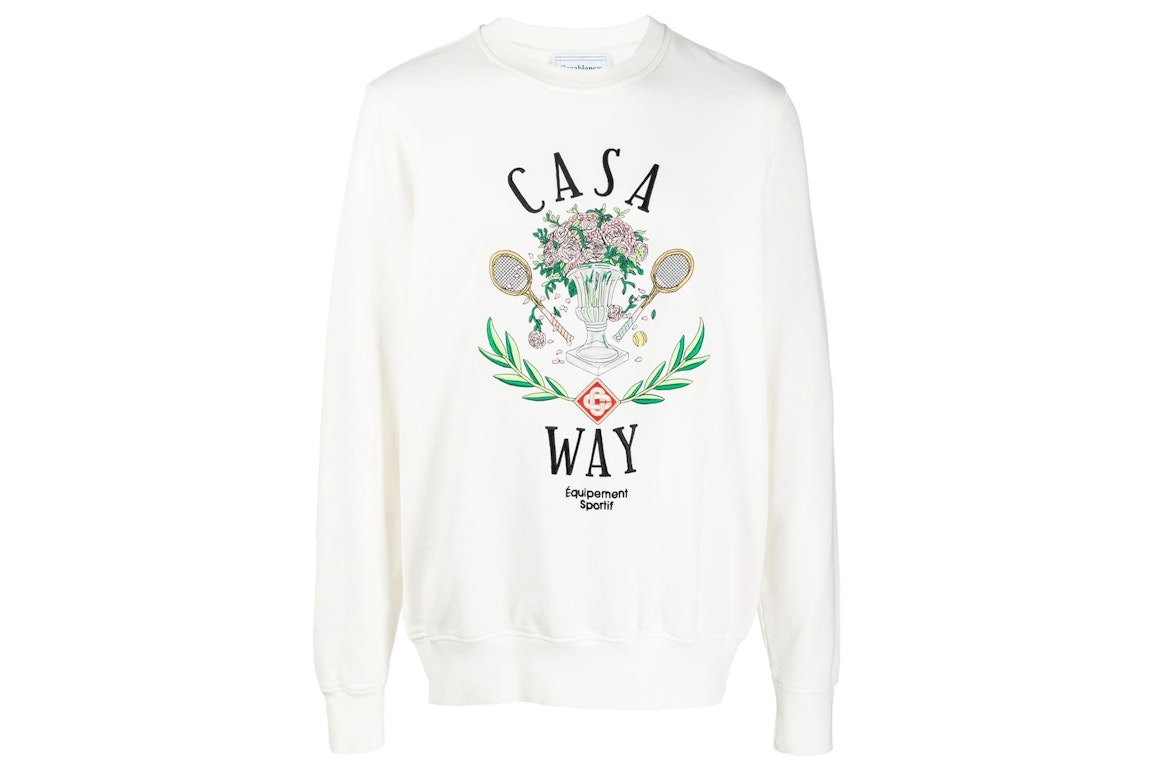 Pre-owned Casablanca Casa Way Embroidered Sweatshirt Off-white