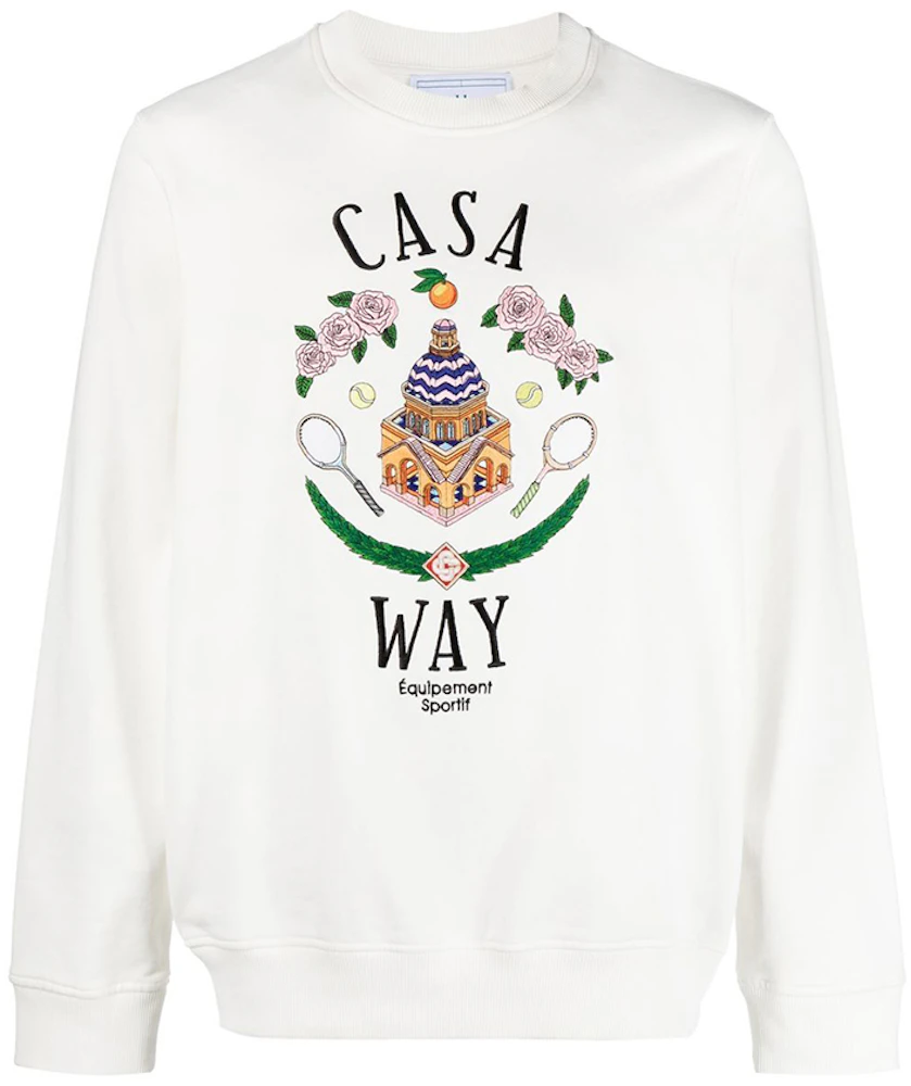 CASABLANCA Rainbow Monogram Zip-up Jumper in White for Men