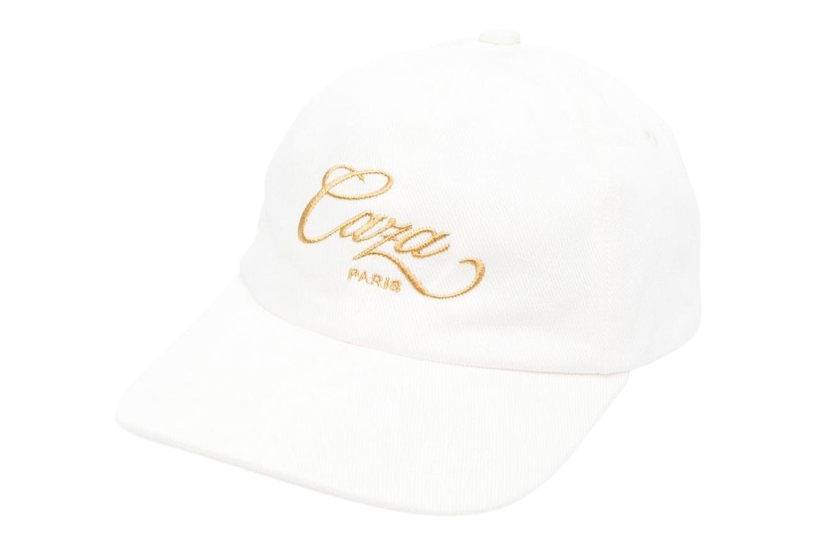 Pre-owned Casablanca Caza Embroidered Baseball Cap White/gold