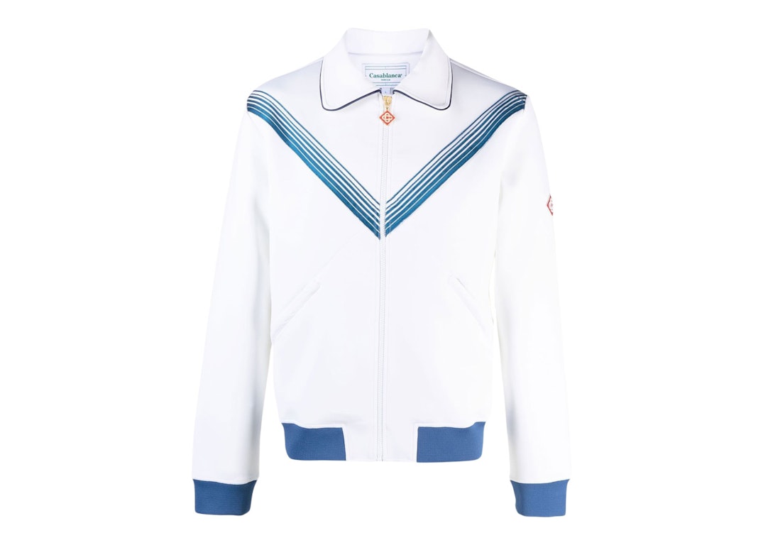 Pre-owned Casablanca Caza Embroidered Envelope Tracksuit Top White/blue